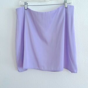 WEWOREWHAT  Fairy Core Heather Lavender Satin Charmeuse Mini Slip Skirt Size XL